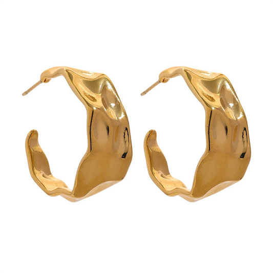 C shape contemporary hoop earrings for women - product image