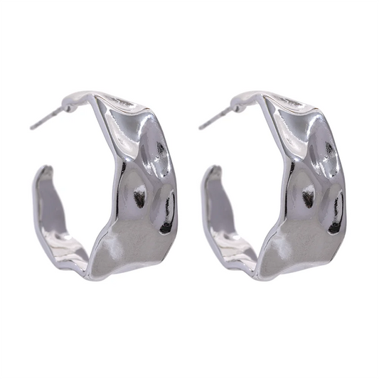 C shape contemporary hoop earrings for women - product image