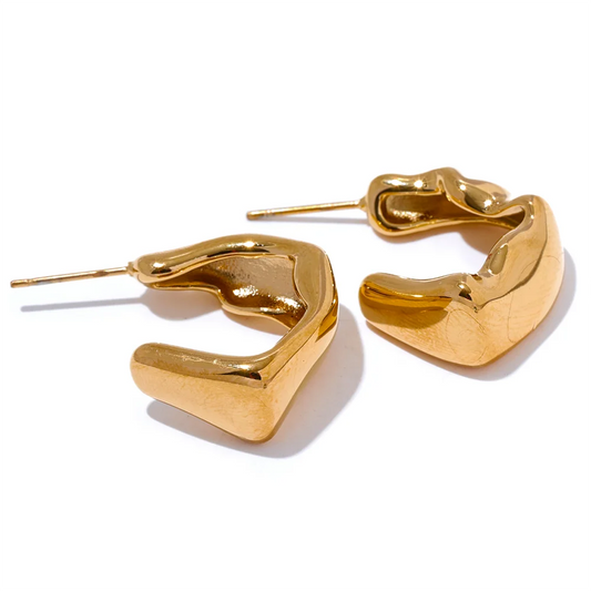 C shape irregular hoop earrings - product image
