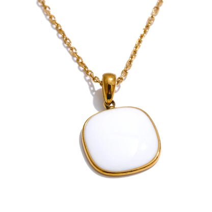 Candy color square modern pendant necklace women - product image