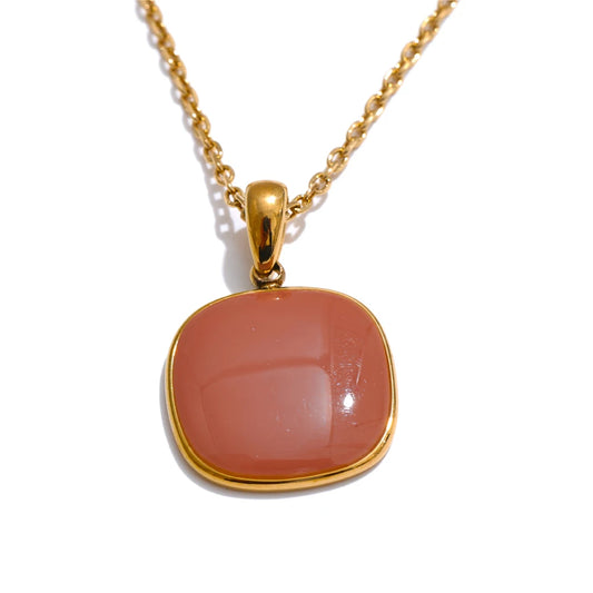 Candy color square modern pendant necklace women - product image