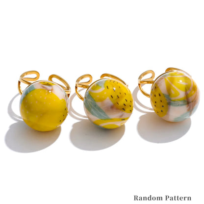 Candy enamel round strawberry pineapple ring - product image