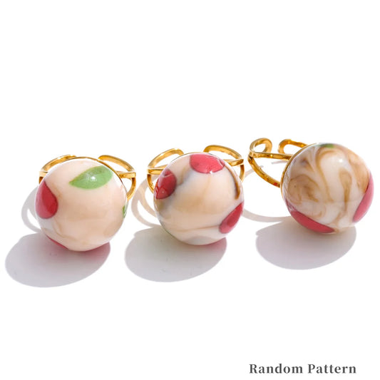 Candy enamel round strawberry pineapple ring - product image