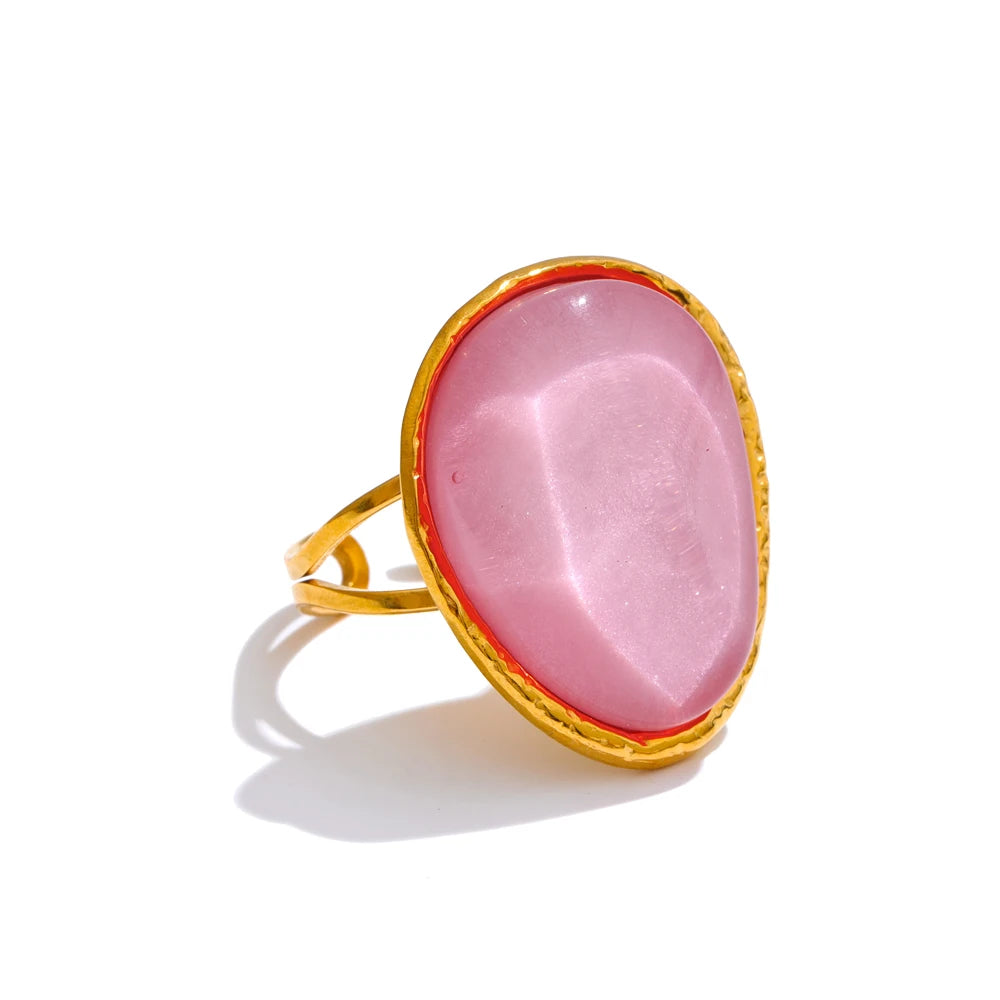 Candy multi-color resin adjustable summer ring - product image