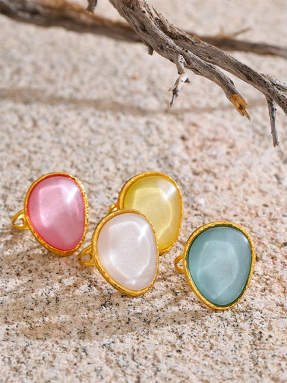 Candy multi-color resin adjustable summer ring - product image