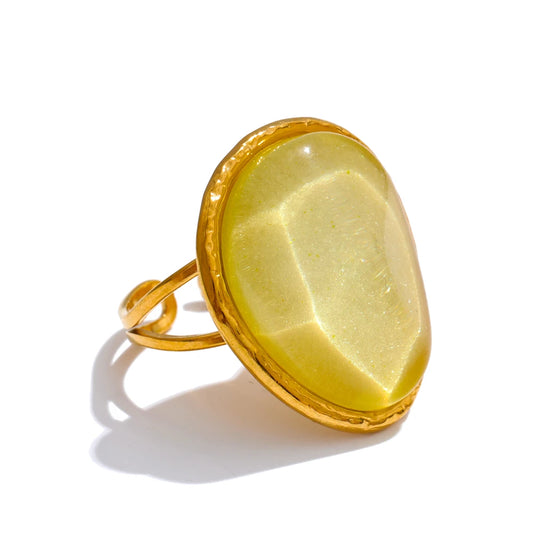 Candy multi-color resin adjustable summer ring - product image