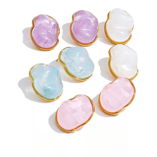 Candy resin acrylic colorful stud earrings - product image