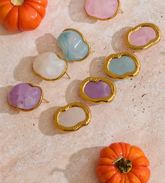 Candy resin acrylic colorful stud earrings - product image