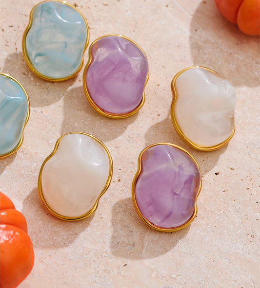 Candy resin acrylic colorful stud earrings - product image
