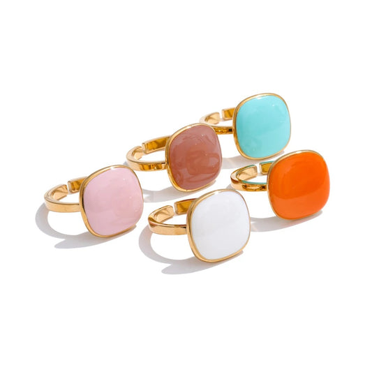 Candy square adjustable contemporary charm ring women - product image
