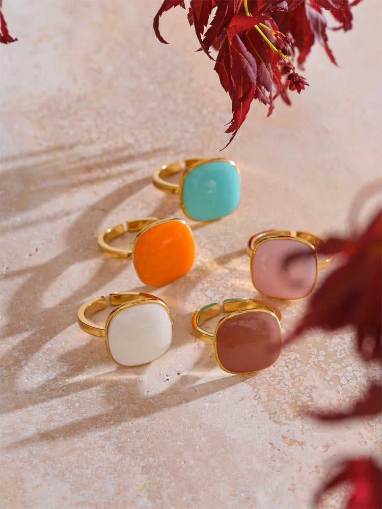 Candy square adjustable contemporary charm ring women - product image