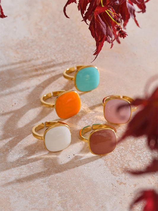 Candy square adjustable contemporary charm ring women - product image