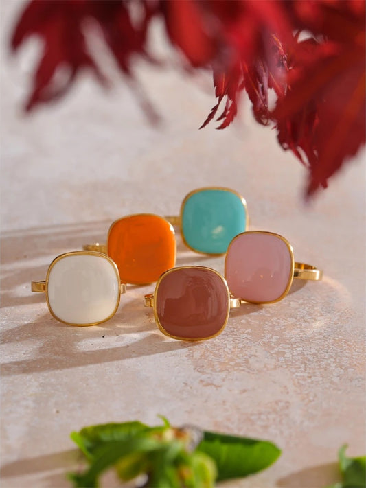 Candy square adjustable contemporary charm ring women - product image