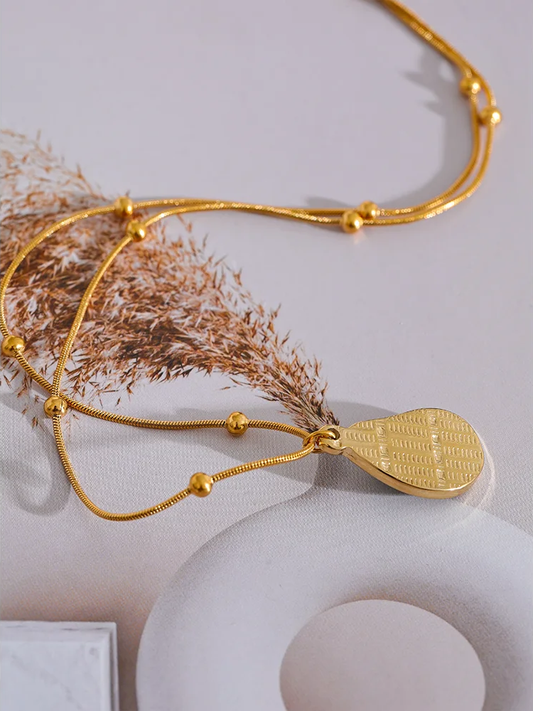 Cashew natural tiger stone pendant necklace - product image