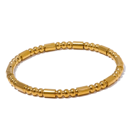 Cast bead statement bangle bracelet - product image