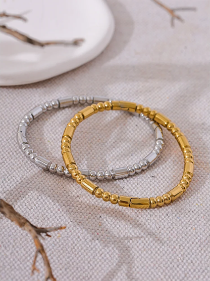 Cast bead statement bangle bracelet - product image