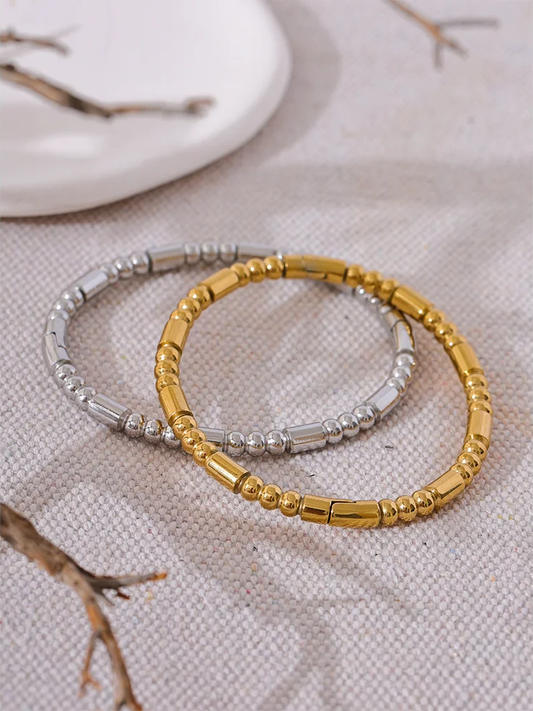 Cast bead statement bangle bracelet - product image