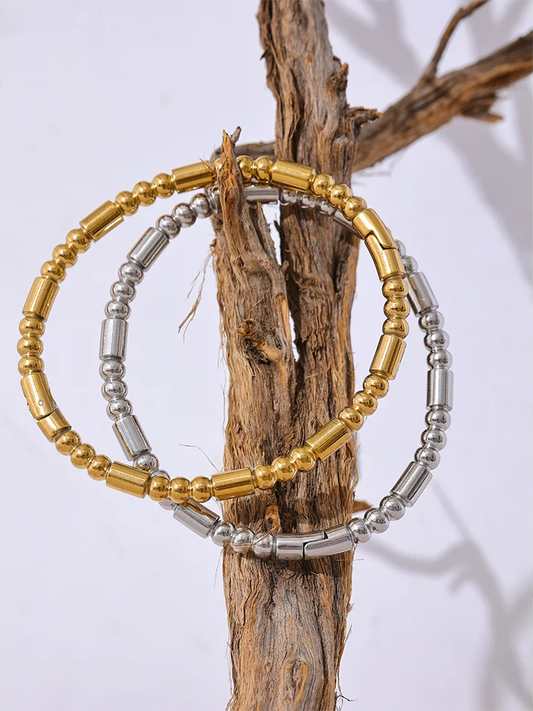 Cast bead statement bangle bracelet - product image