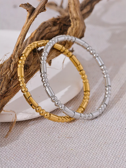 Cast bead statement bangle bracelet - product image