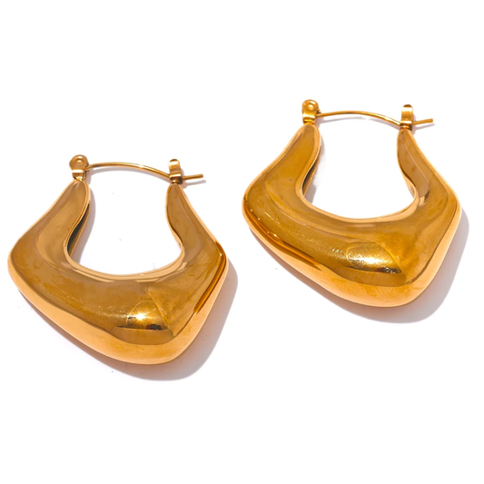 Cast chunky abstract hoop earrings - product image