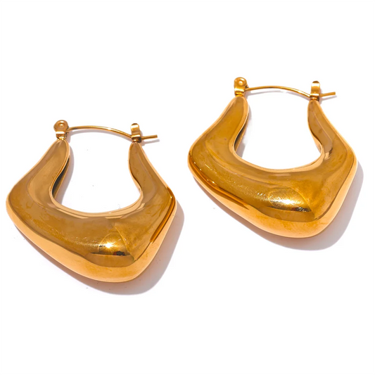 Cast chunky abstract hoop earrings - product image
