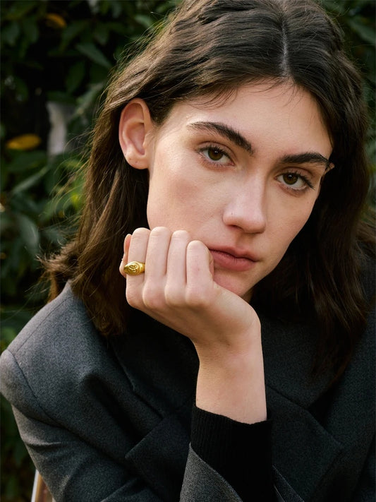 Cast face texture statement ring - product image
