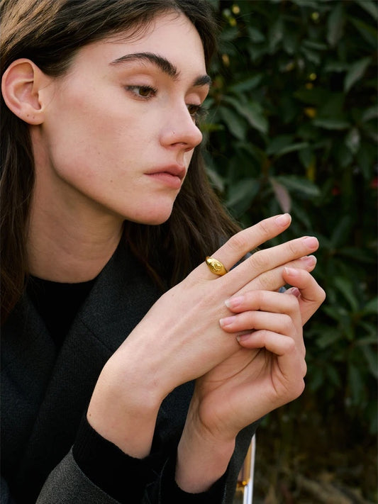 Cast face texture statement ring - product image