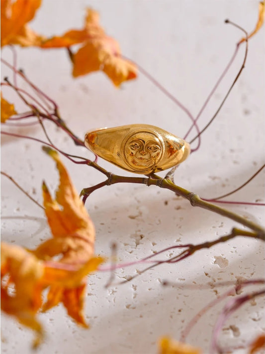 Cast face texture statement ring - product image