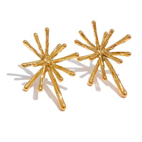 Cast Textured Firework Minimalist Stud Earrings