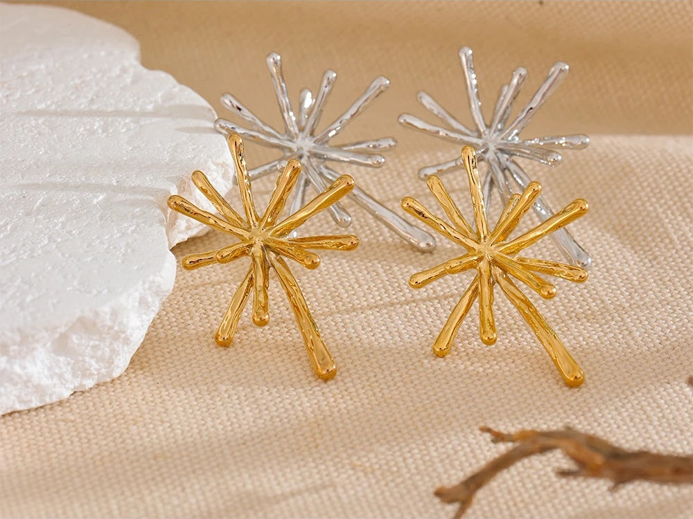 Cast textured firework minimalist stud earrings - product image
