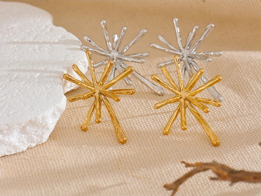 Cast textured firework minimalist stud earrings - product image