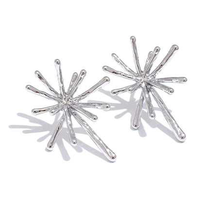 Cast textured firework minimalist stud earrings - product image