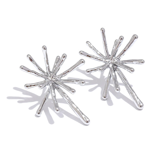 Cast textured firework minimalist stud earrings - product image