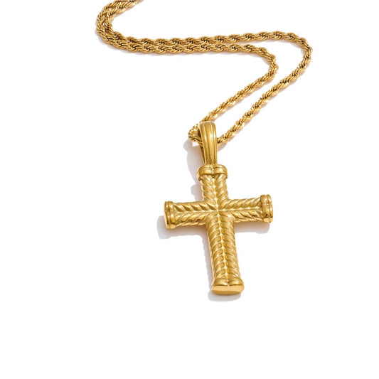 Casting cross classic pendant necklace waterproof - product image