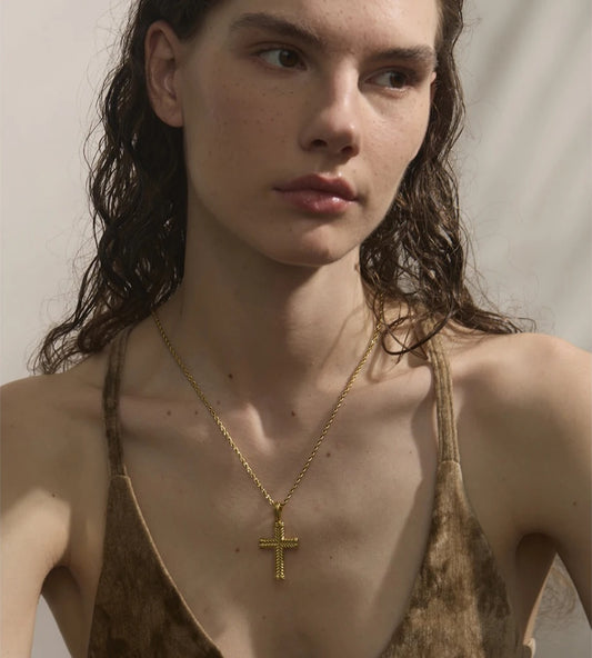 Casting cross classic pendant necklace waterproof - product image