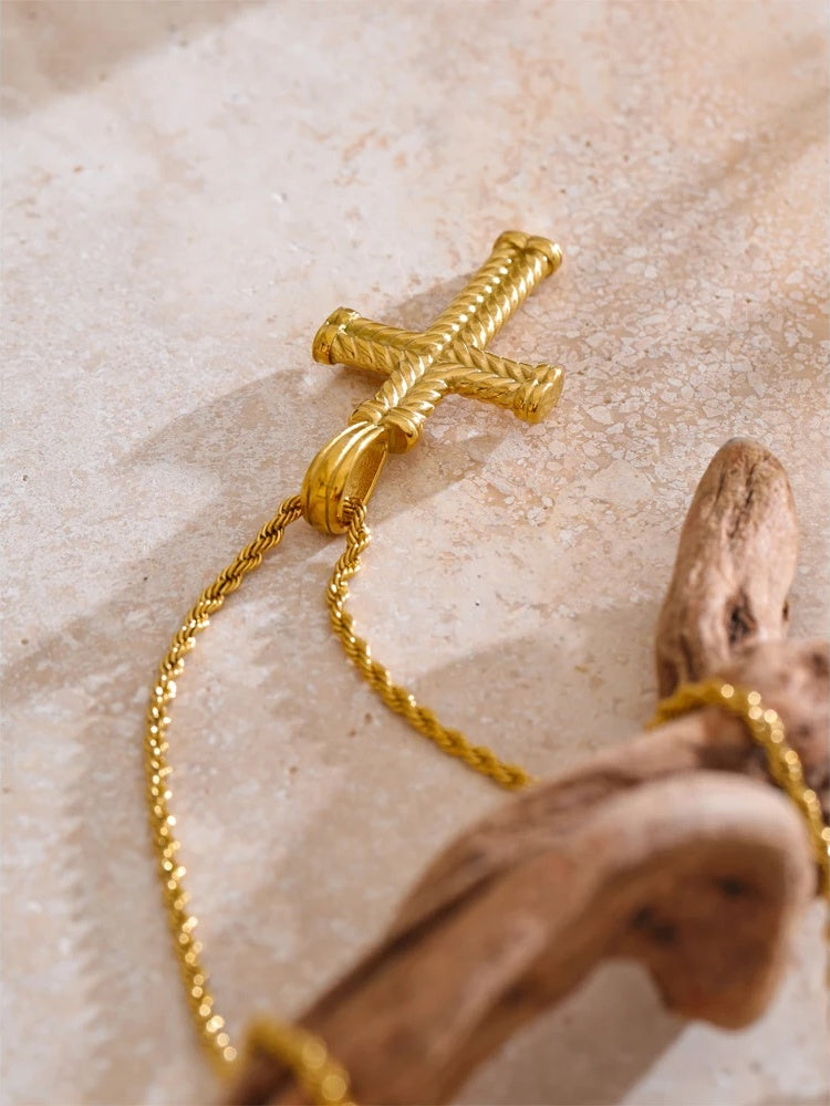 Casting cross classic pendant necklace waterproof - product image