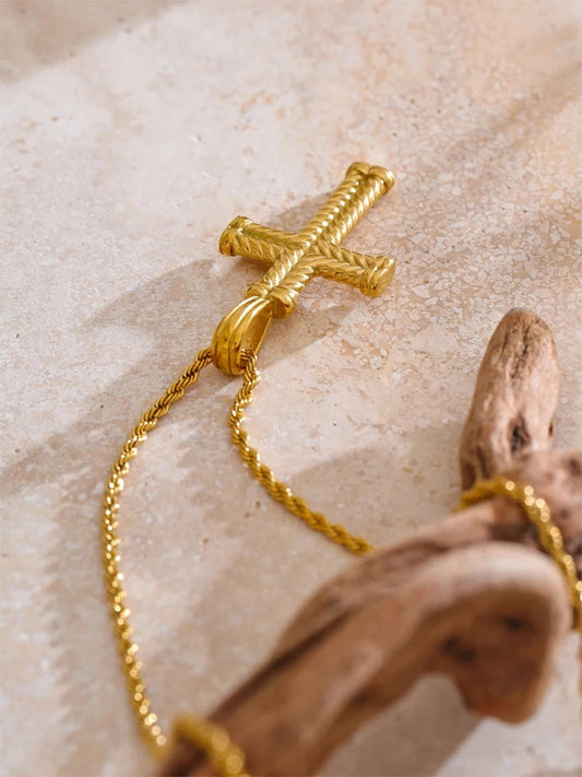 Casting cross classic pendant necklace waterproof - product image