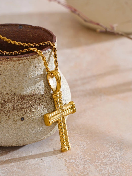 Casting cross classic pendant necklace waterproof - product image