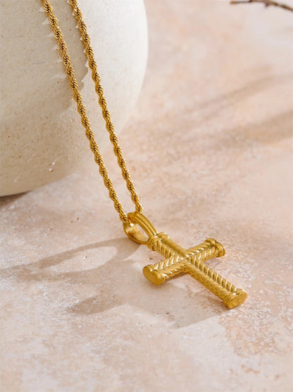 Casting cross classic pendant necklace waterproof - product image