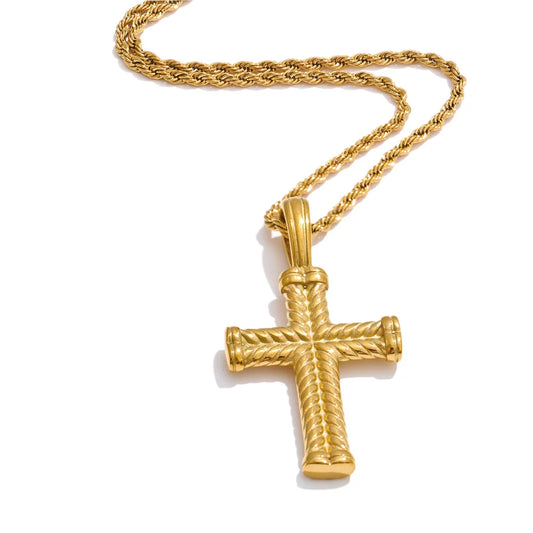Casting cross classic pendant necklace waterproof - product image