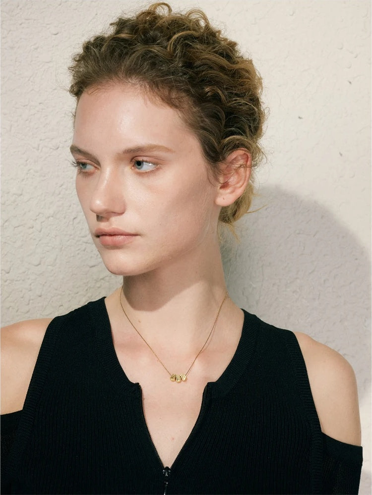 Casting metal stone abstract pendant necklace - product image
