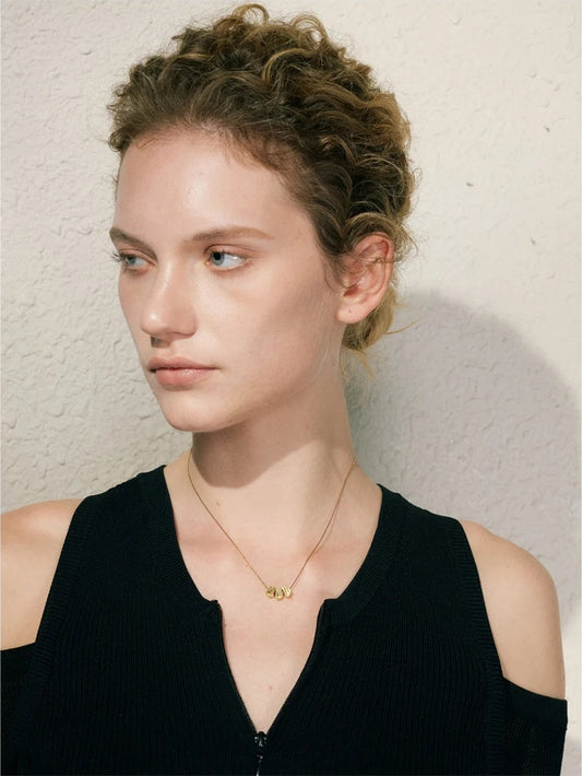 Casting metal stone abstract pendant necklace - product image