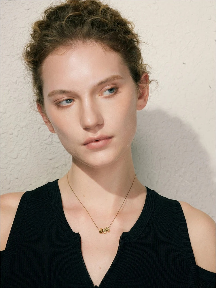 Casting metal stone abstract pendant necklace - product image