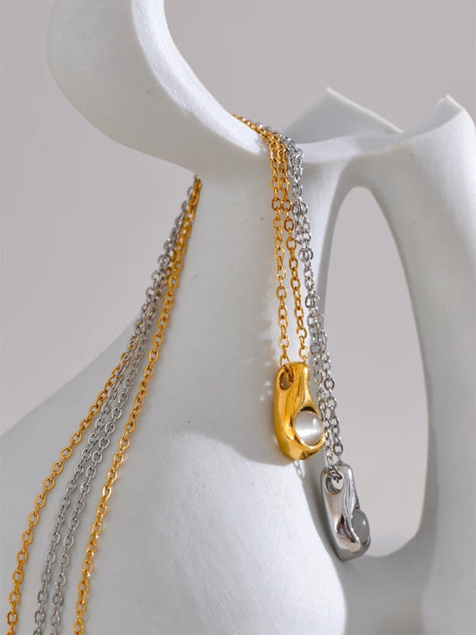 Cat eye stone drop pendant necklace - product image