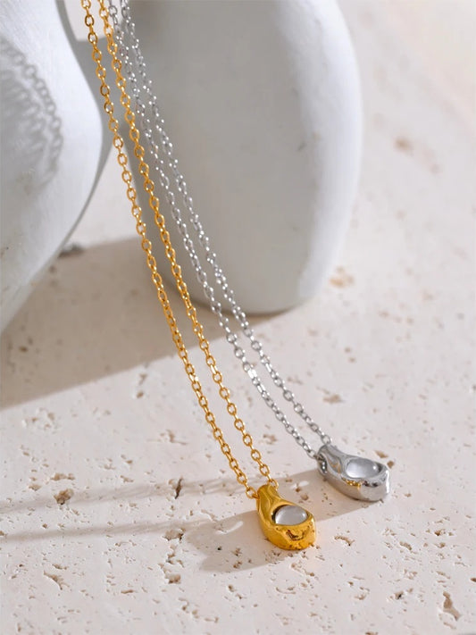 Cat eye stone drop pendant necklace - product image