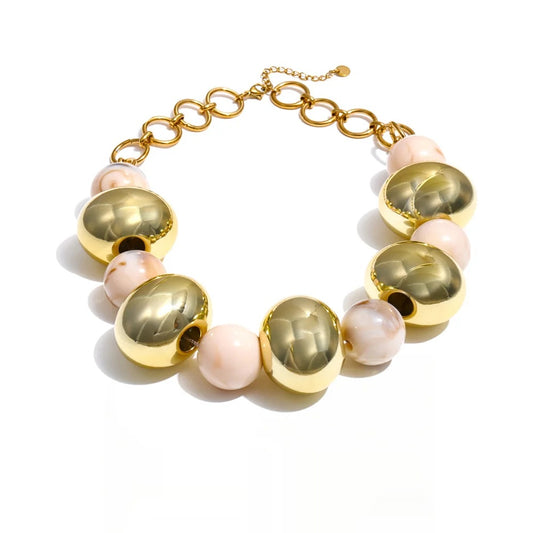 Ccb oval beads resin chain chunky necklace - product image