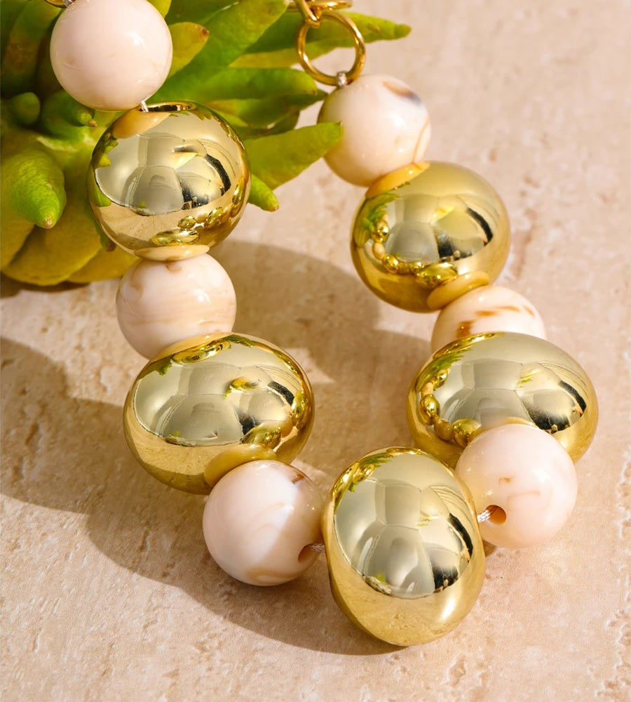 Ccb oval beads resin chain chunky necklace - product image