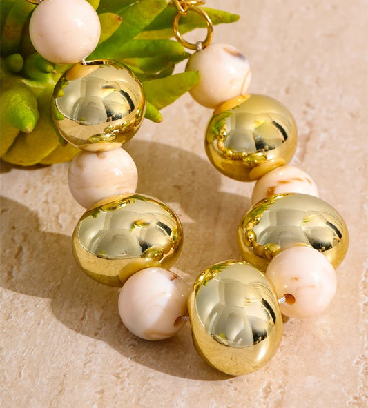 Ccb oval beads resin chain chunky necklace - product image