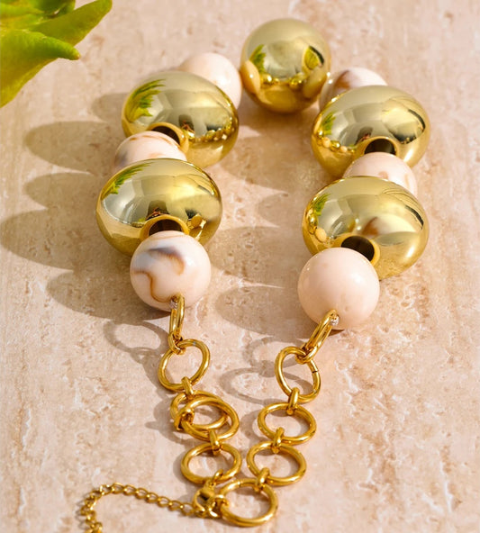 Ccb oval beads resin chain chunky necklace - product image