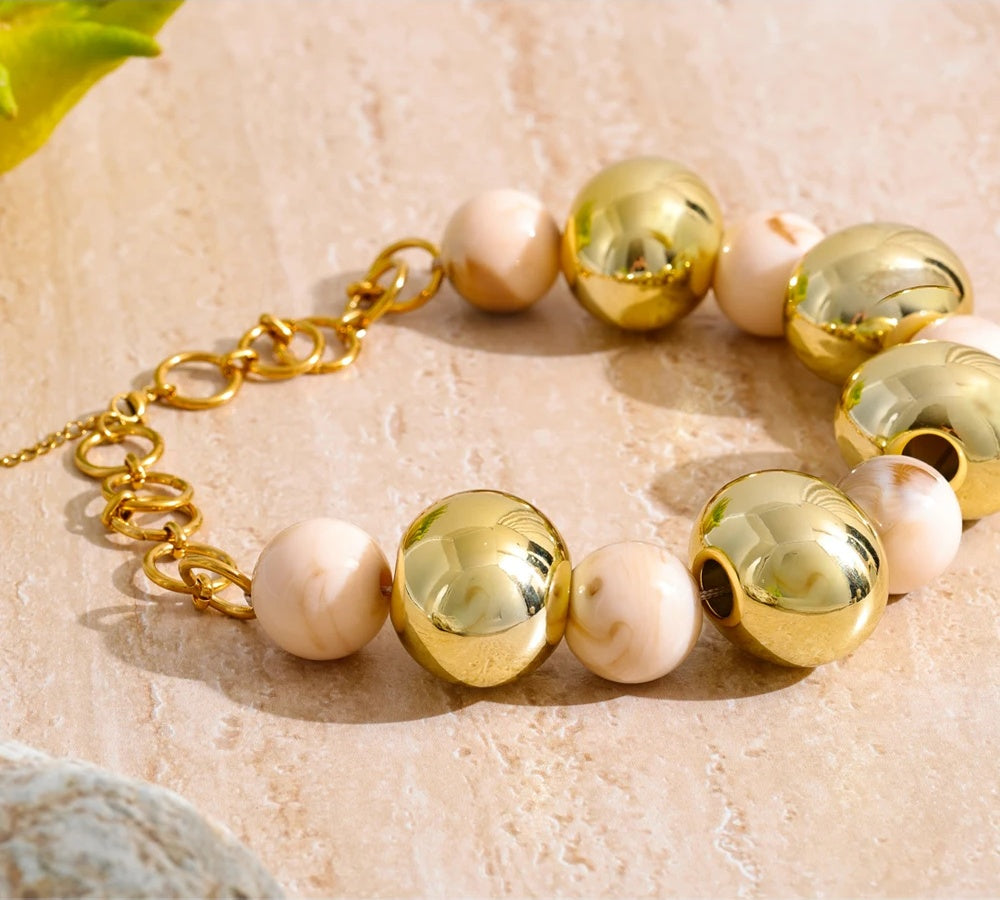 Ccb oval beads resin chain chunky necklace - product image